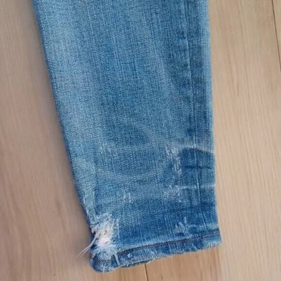 Madewell 9" High-Rise Skinny Jeans Destructed Hem Light Wash 25 Kaihara - Picture 9 of 13